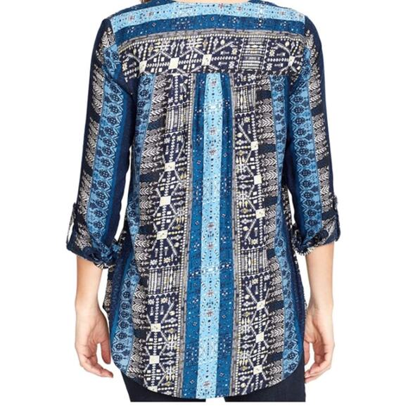 Nine West Lucy Top with 3/4 Length Roll Tab Sleeves (Poseidon) Size Medi… - Picture 3 of 9